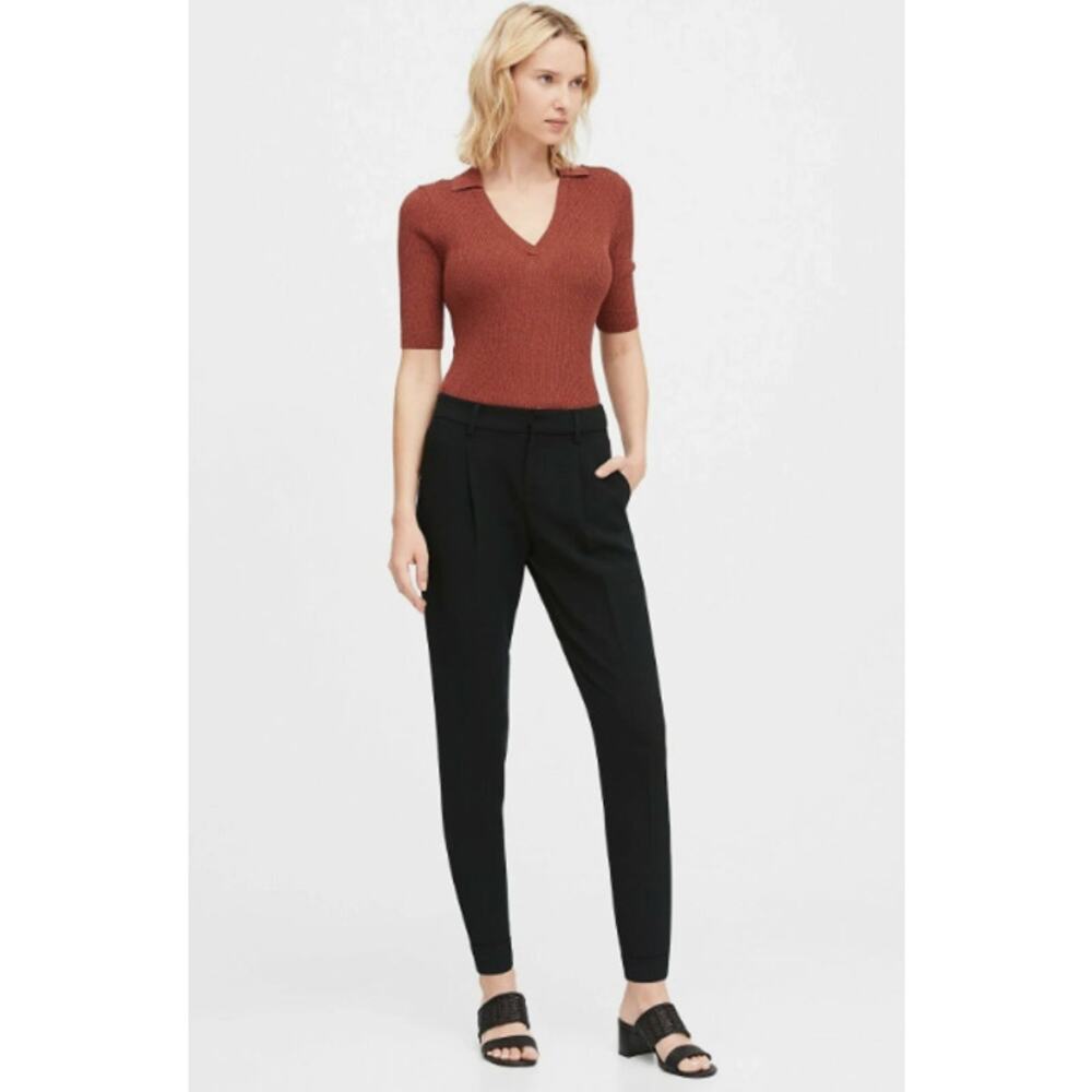 Banana Republic Black Pleated Tapered Ankle Trousers 4